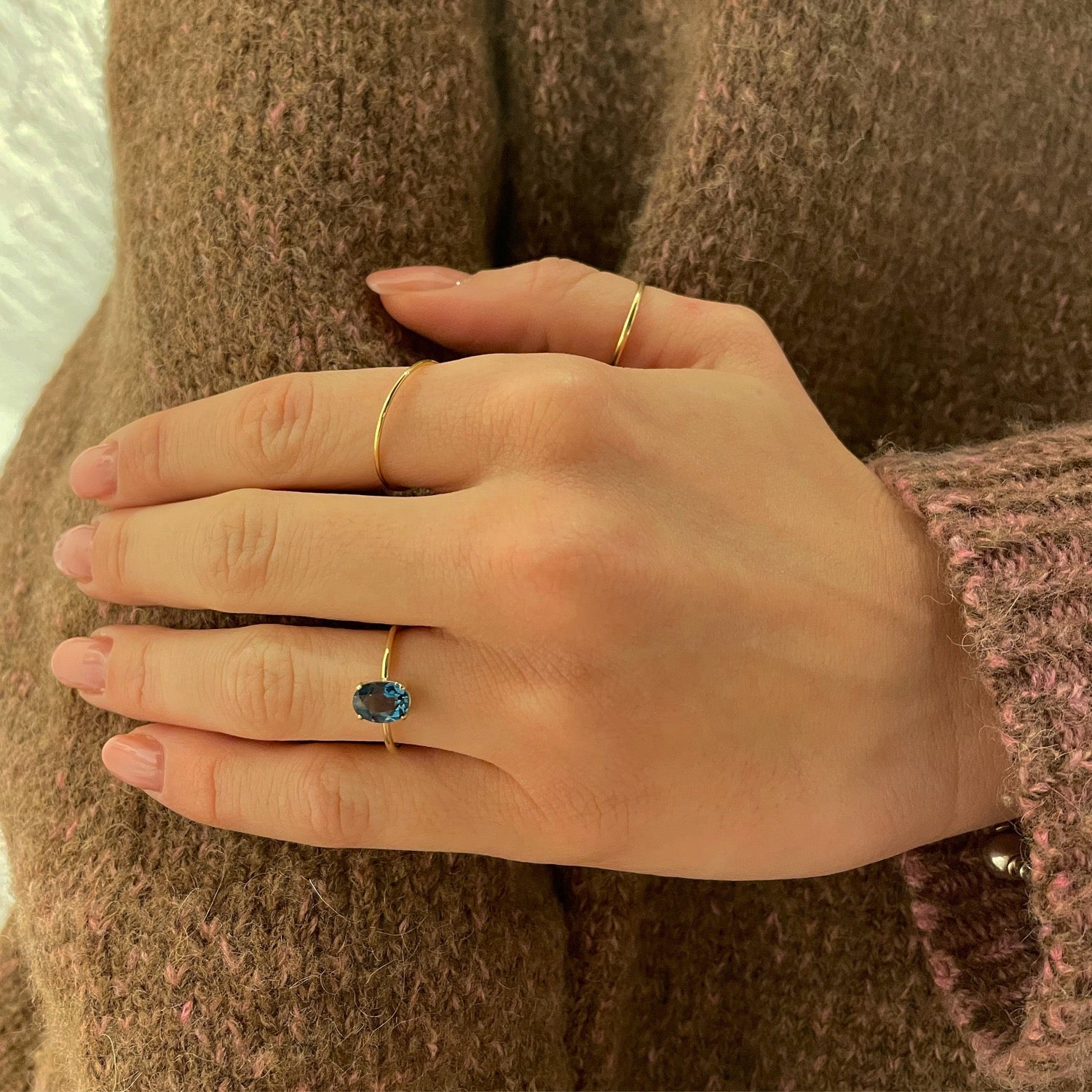 Anello Argento 925 Con Topazio Blu Naturale 10x12mm - Taglio Cuscino - Eleganza Senza Tempo, Regalo Perfetto Per Lei (US Size 8 / Diametro 18,2 / EU 57)