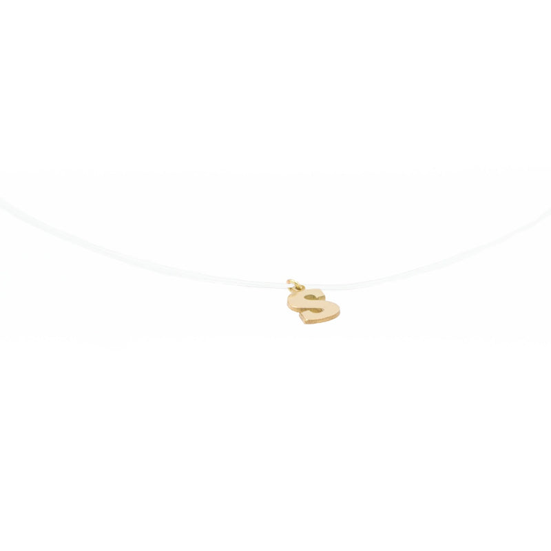 Invisible necklace with initial